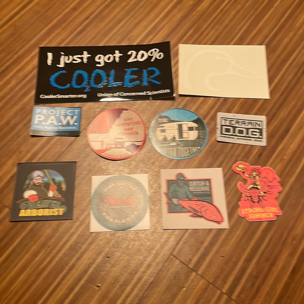 10 NWT Outdoorsy stickers and decals